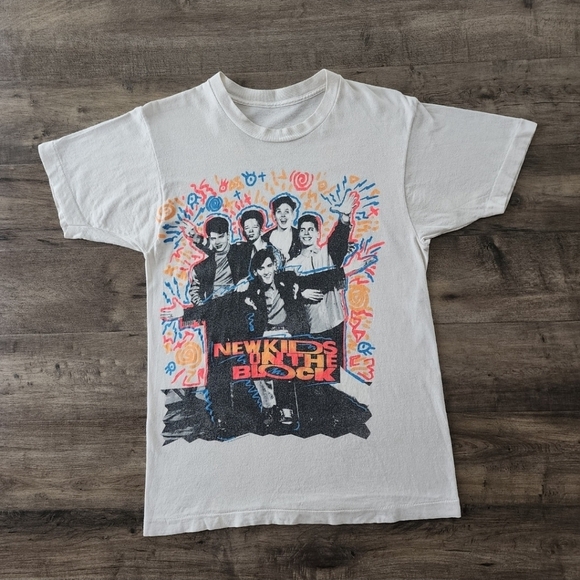 VTG 90s New Kids On The Block NKOTB Short Sleeve Single Stitch Graphic T-Shirt - Picture 3 of 16